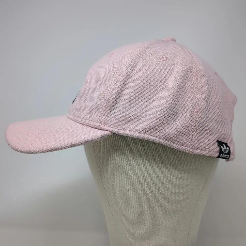 Adidas Baseball Cap Pink One Size Trefoil Logo Strapback Textured Sport Hat